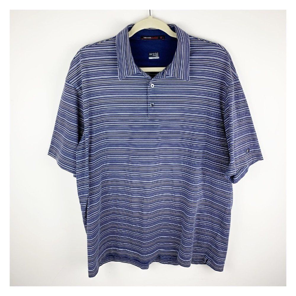 Tiger Woods Collection Nike FITDRY Sport Polo‎ Blue Sz L